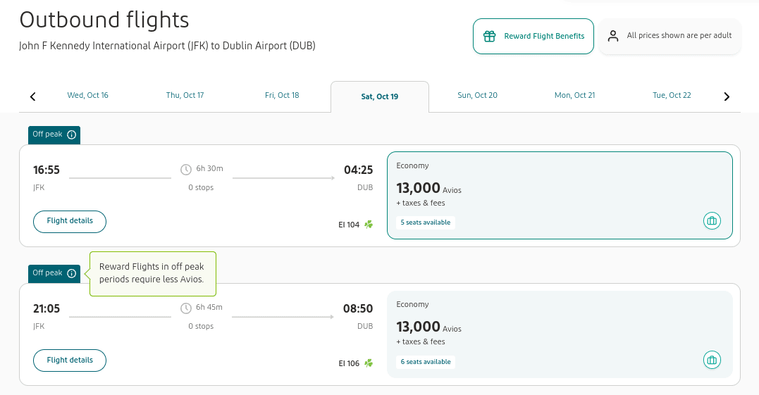 Outbound flights