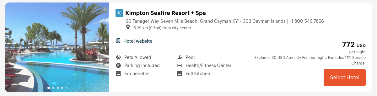 Kimpton Seafire Resort + Spa in the Cayman Islands - cash