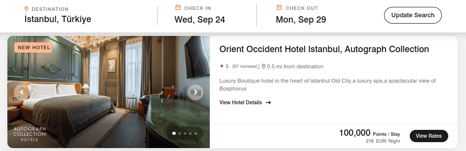Orient Occident Hotel Istanbul - Marriott points