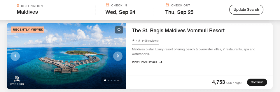 St Regis Maldives Vommuli Resort - book with cash