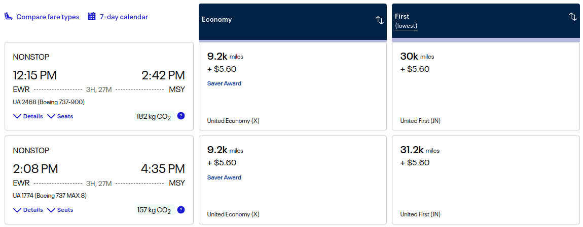 Fly with United Airlines from Neward to MSY