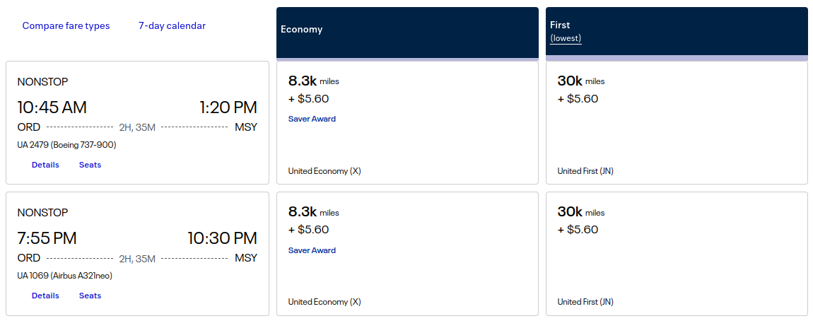 Fly with United Airlines from ORD to MSY
