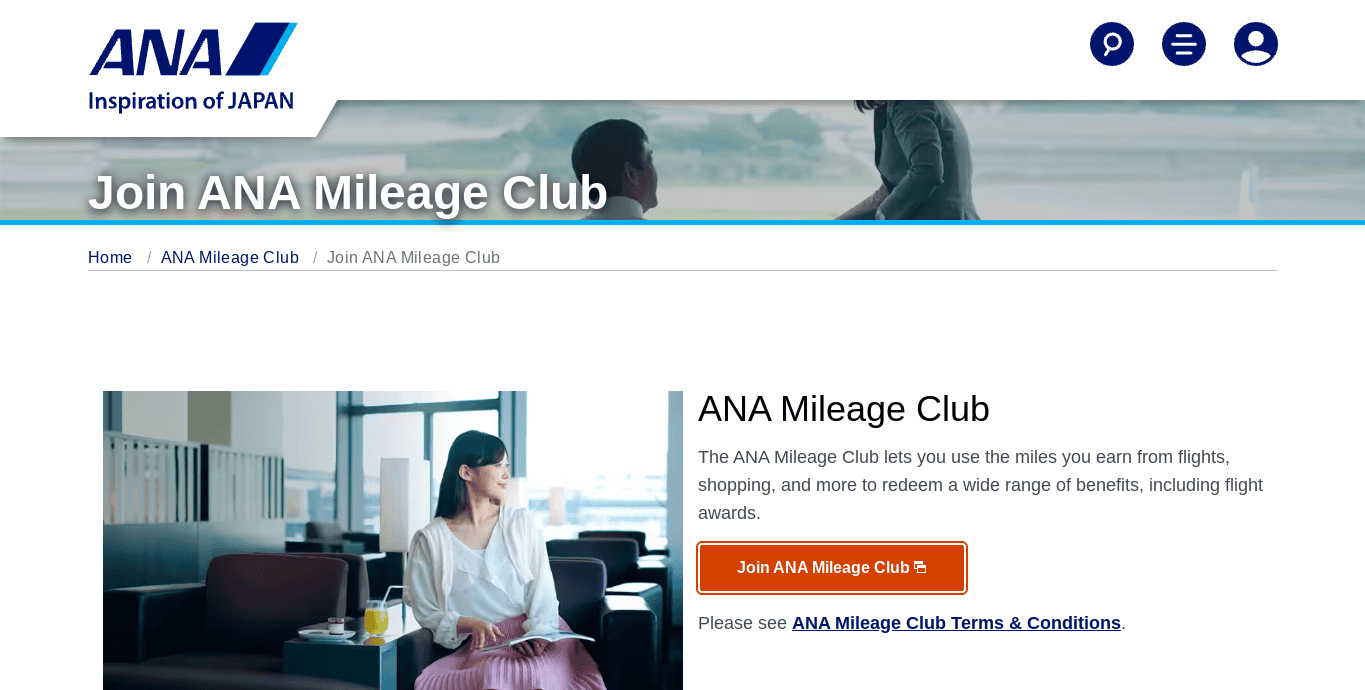 Join ANA Mileage Club
