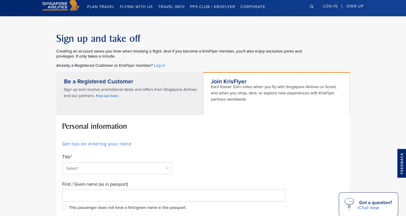 Join Singapore Airlines KrisFlyer