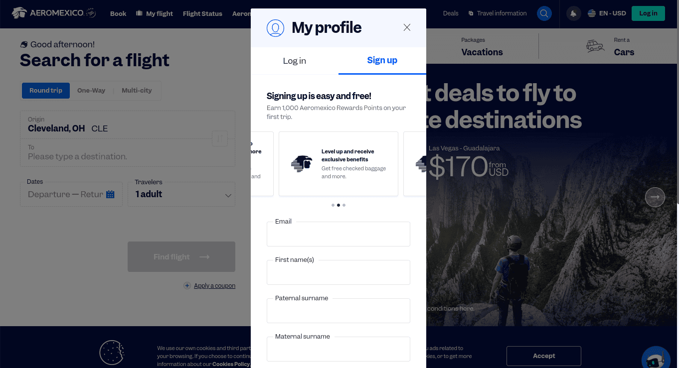 Joining Aeromexico Rewards