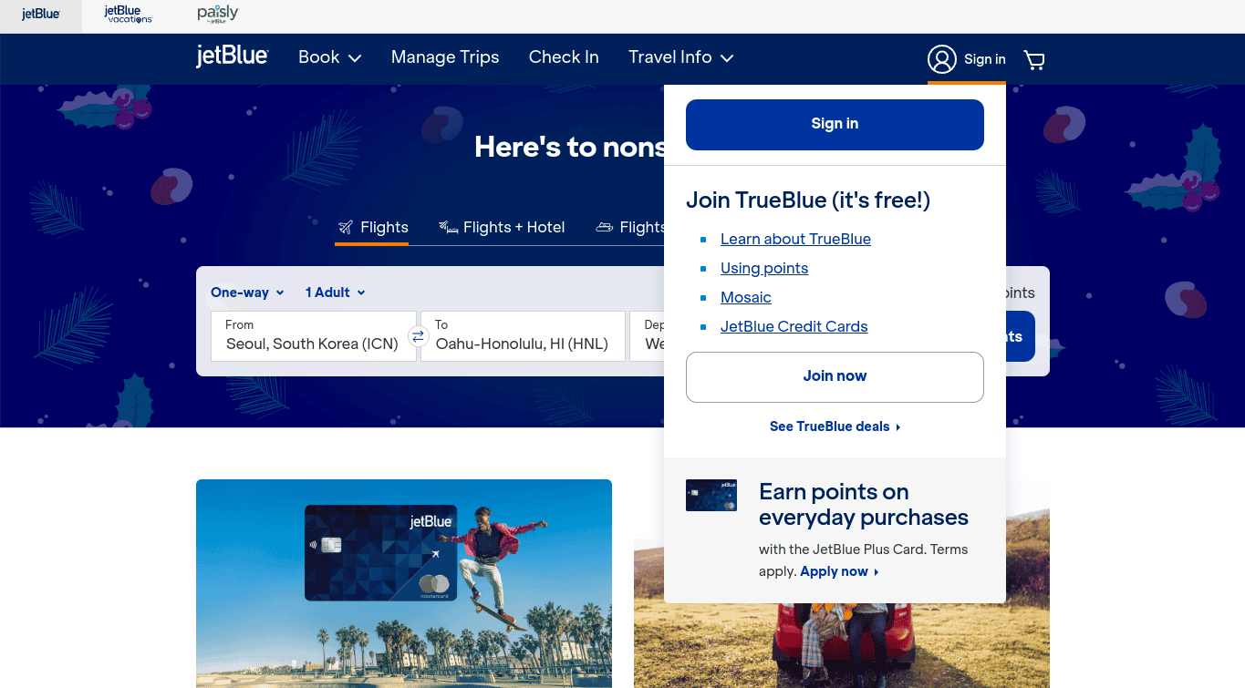 Joining JetBlue TrueBlue