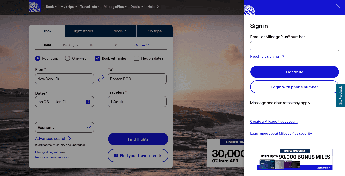 Joining United Airlines MileagePlus