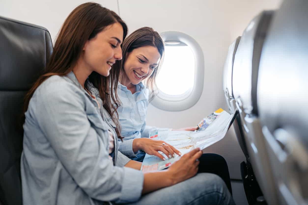 Book a flight through Air Canada Aeroplan.