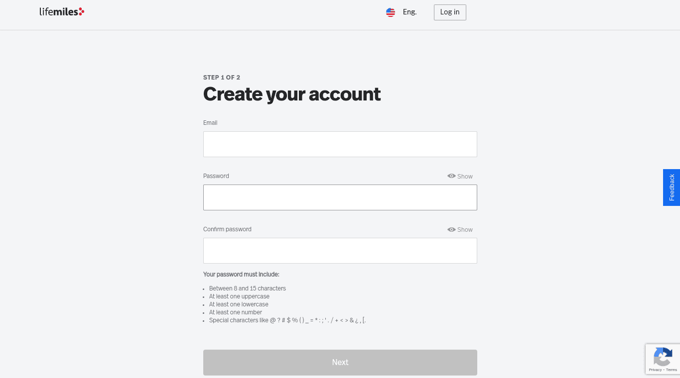 create account in lifemiles