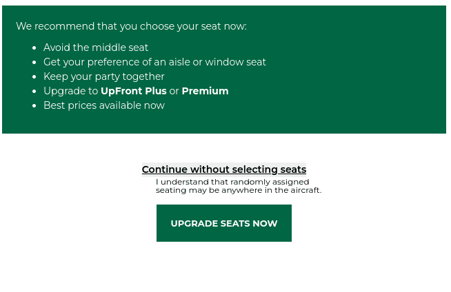 seat selection