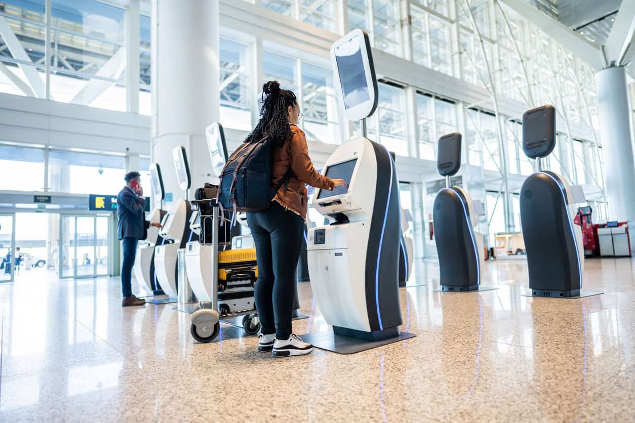 self service check-in machine at the airport