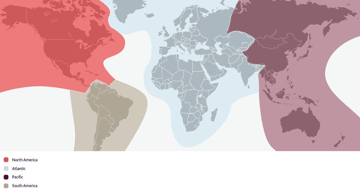 Aeroplan’s “Pacific” zone