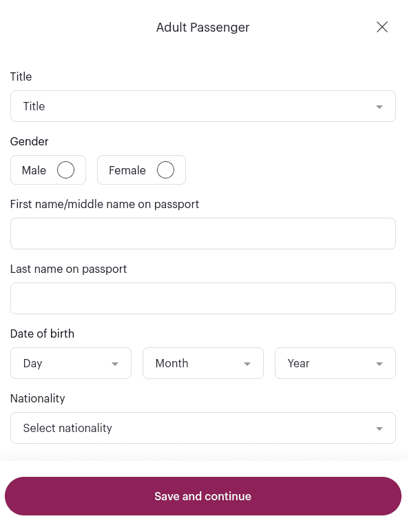 Qatar Airways - personal information about any travelers on the itinerary
