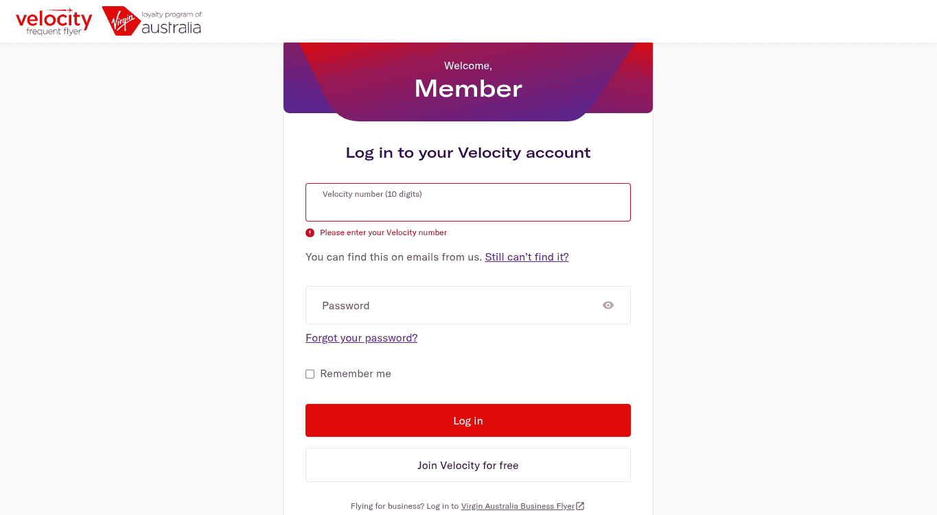 Joining Virgin Australia Velocity Frequent Flyer