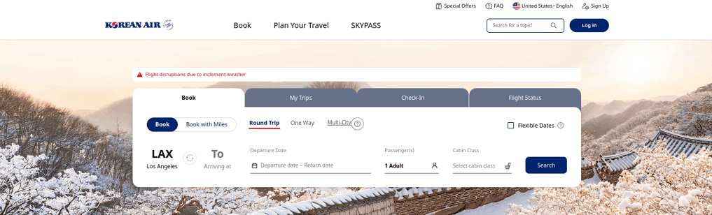 Korean Air Skypass website
