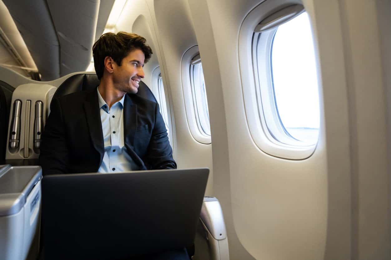 Business owner traveling