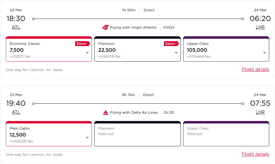 Fly with Virgin Atlantic or Delta from Atlanta (ATL) to London