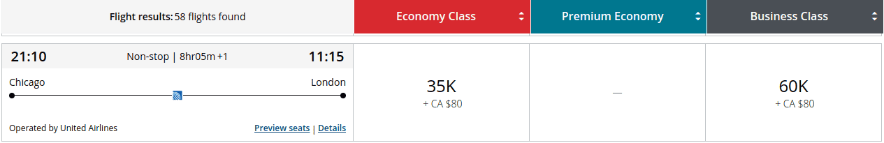 Fly with United Airlines from Newark (EWR) to London (LHR) using cash