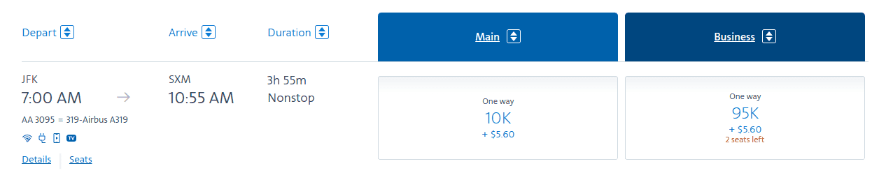 Fy nonstop from New York (JFK) to St. Maarten for around 10,000 miles in economy per way.