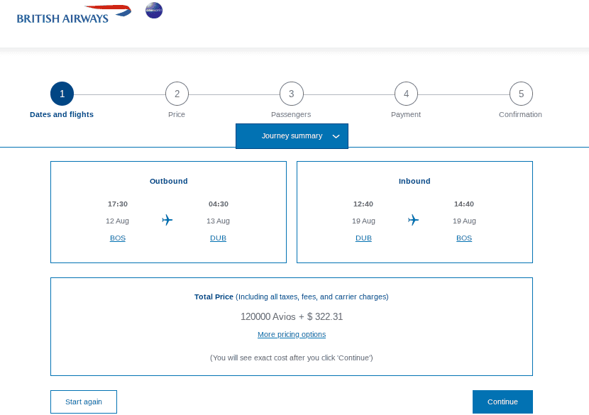 Book Aer Lingus business-class award flights with British Airways Executive Club.