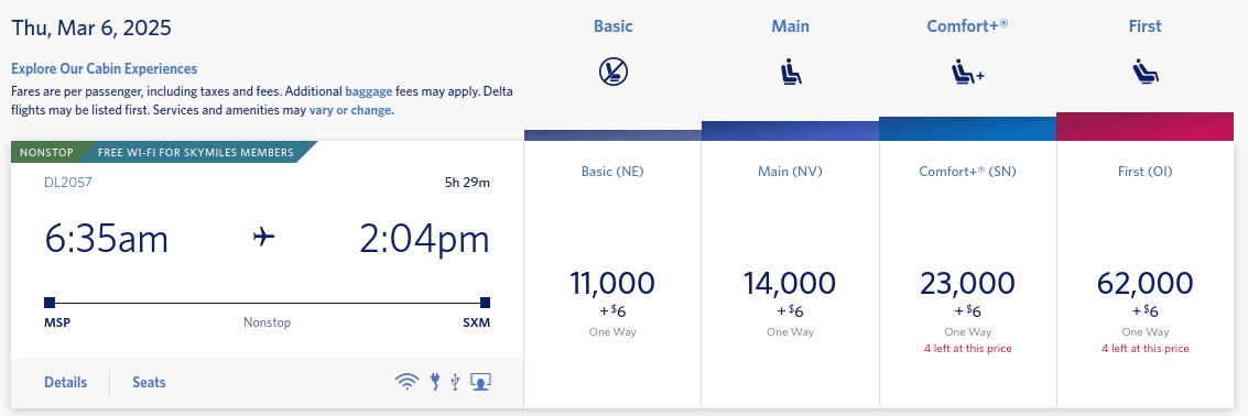 Delta Air Lines could fly from Minneapolis St. Paul (MSP) to St. Maarten (SXM).