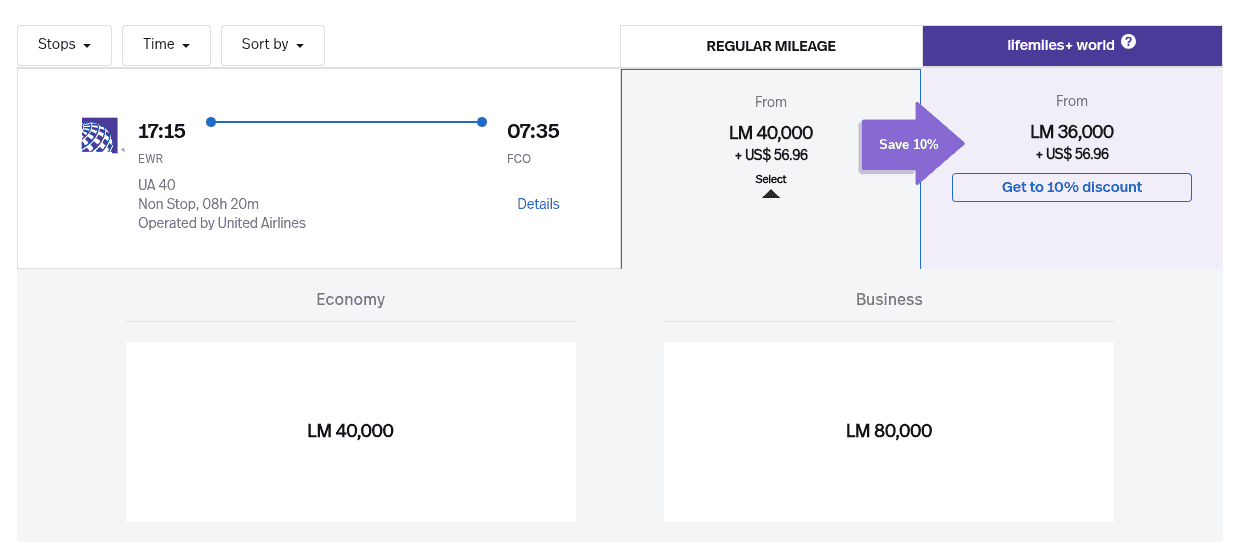 Finding United Polaris business-class award space through the Avianca LifeMiles program.