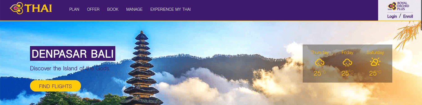 Thai Airways website