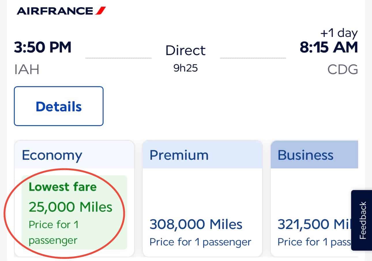Book Air France flight with Flying Blue from IAH to CDG.