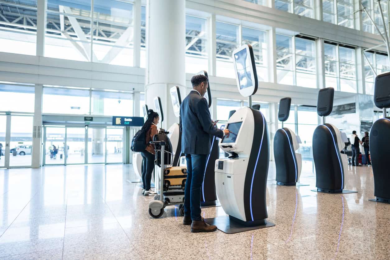 self service check-in machine at the airport