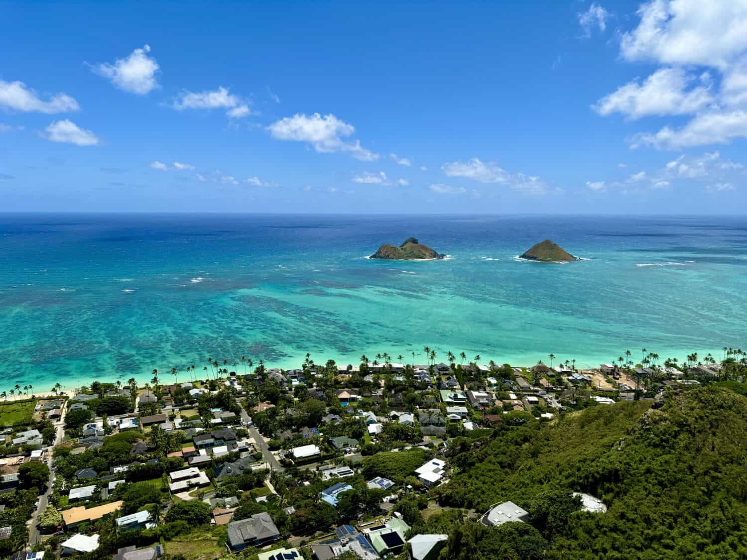 view of the ocean and offshore islands on Oahu