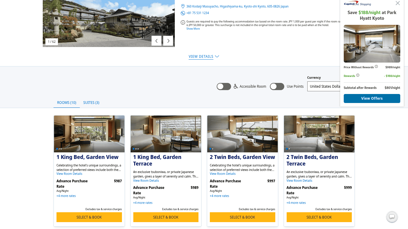 Park Hyatt Kyoto, my Capital One Shopping