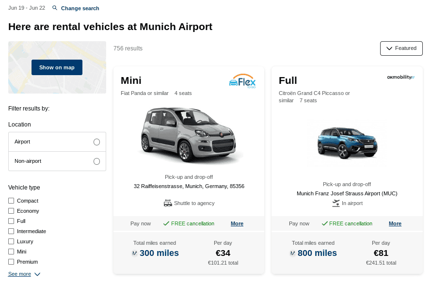 rent car with cash