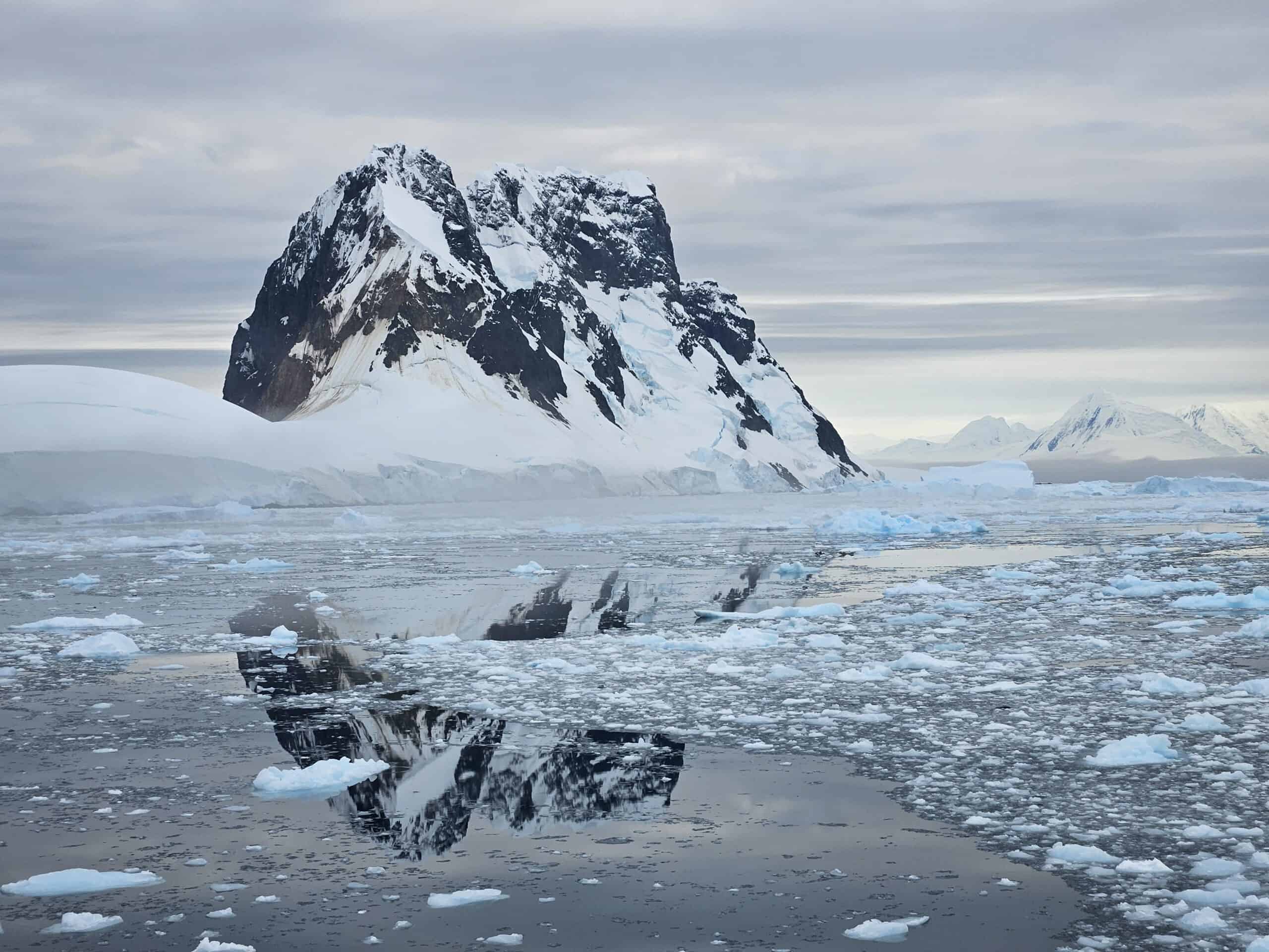 Group charter ship in Antarctica noting 178 berths for the trip