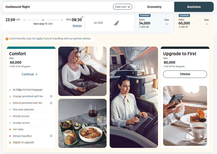 business class options