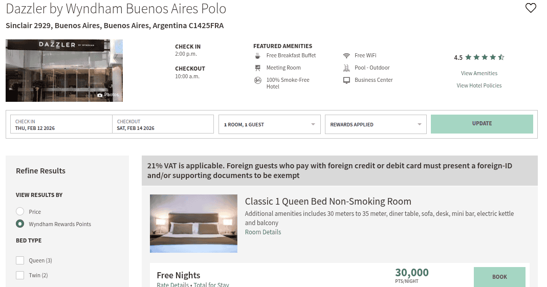 Booking Dazzler by Wyndham Buenos Aires Polo with points