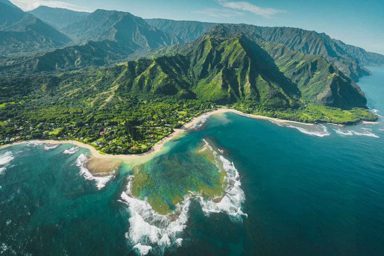 Aerial view of Hawaii Coastline