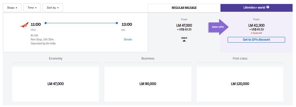 using Avianca LifeMiles from Delhi to Chicago