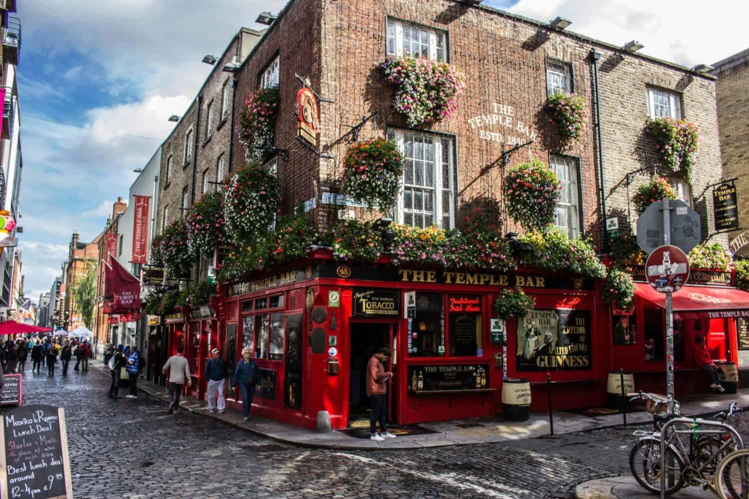 Red Temple Bar in Dublin, Ireland