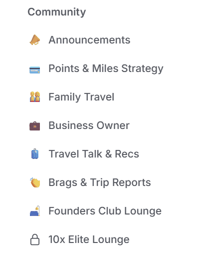 10xTravel+ has dedicated discussion channels which are available to all members