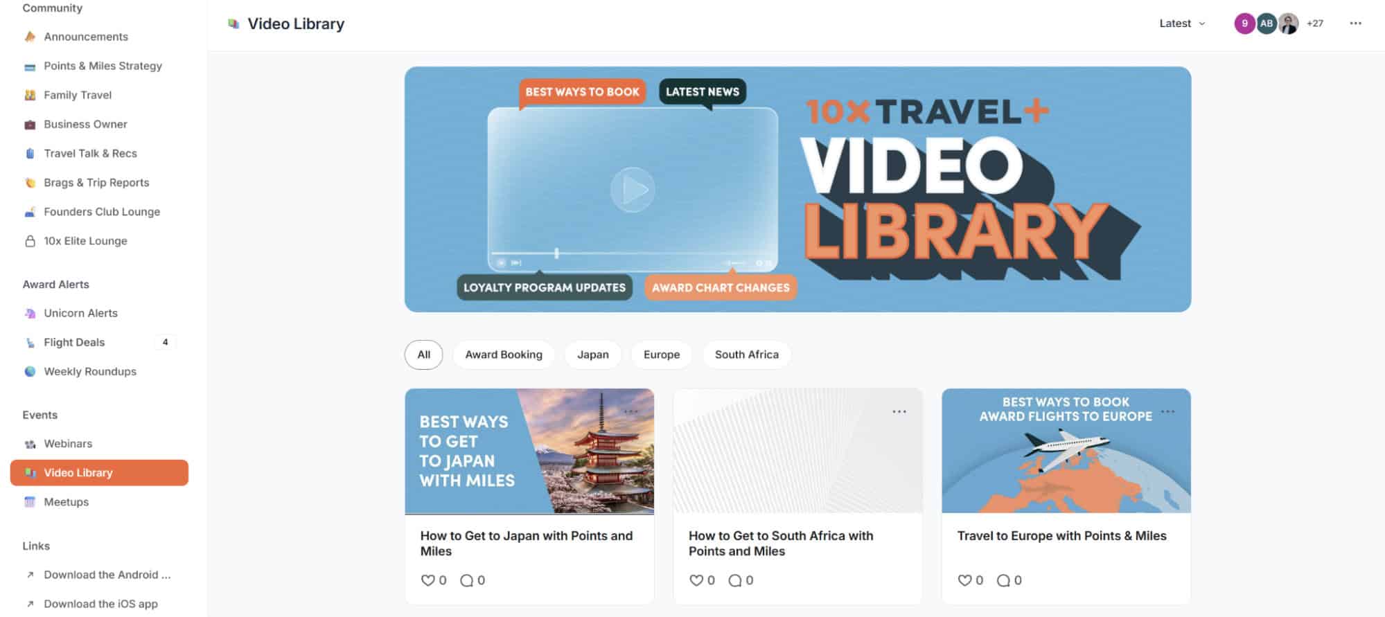 10xTravel+ video library